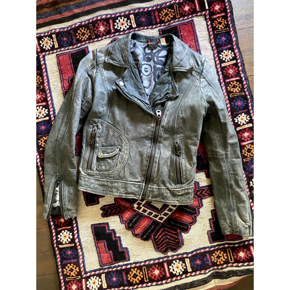 Doma "We Love Leather" Olive Green Moto Jacket